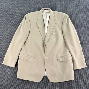 Vintage Stafford Sport Coat 46R Beige Silk Herringbone Premium Cassidy 2 Button